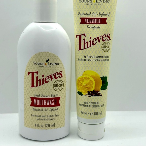 Young Living Essential Oils Signature Thieves Toothpaste & Mouthwash Bundle NWT - Picture 3 of 7